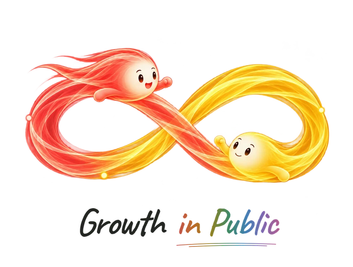 Growth in Public · 双彗星无穷 Logo